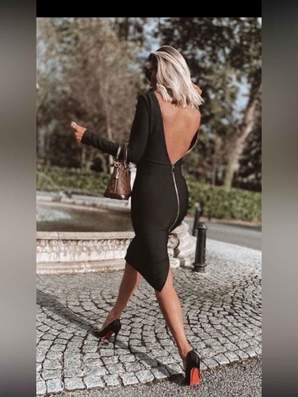 Elegant Black Backless Bodycon Dress for Women